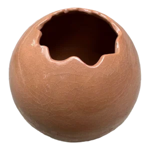 1980s Vintage Abstract Ceramic Squiggle Mouthed Vase