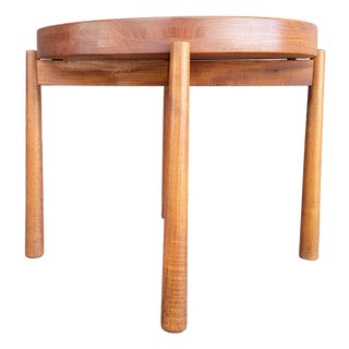 Round Teak End Table Attributed to Jens Harald Quistgaard for Dux For Sale
