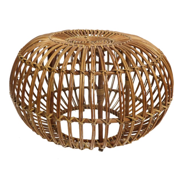 Vintage Albini Ottoman Pouf in Natural Finish For Sale