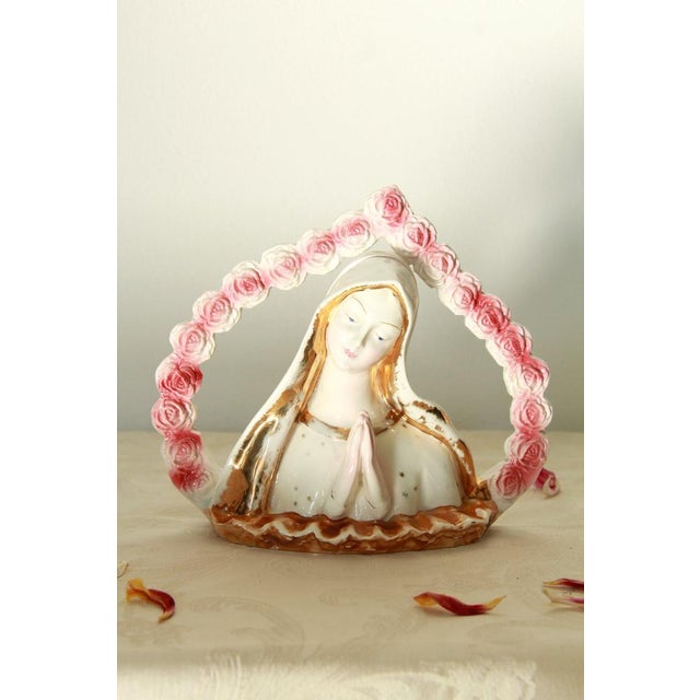 Art Deco Madonna Delle Rose Sculpture, Italy, 1940s For Sale - Image 6 of 15