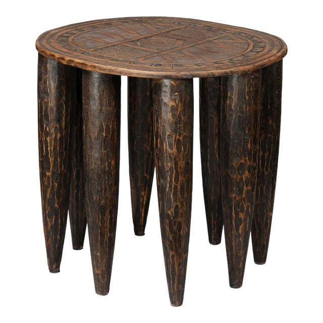 Jamie Young Naga Stool in Dark Antique For Sale