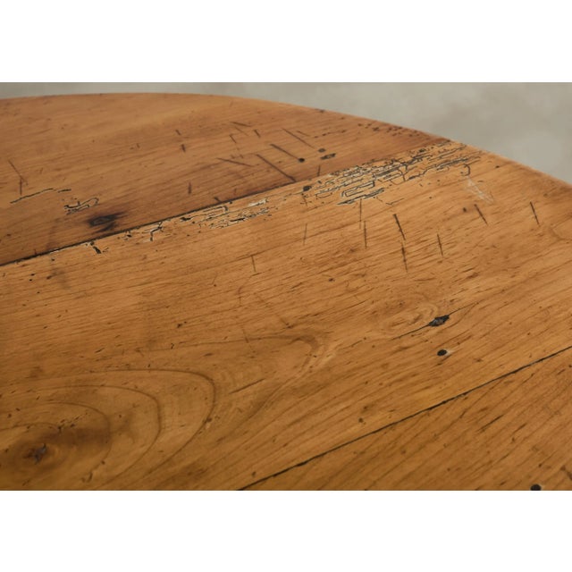 Country English Provincial Round Fruitwood Farmhouse Dining Table For Sale In Sacramento - Image 6 of 17