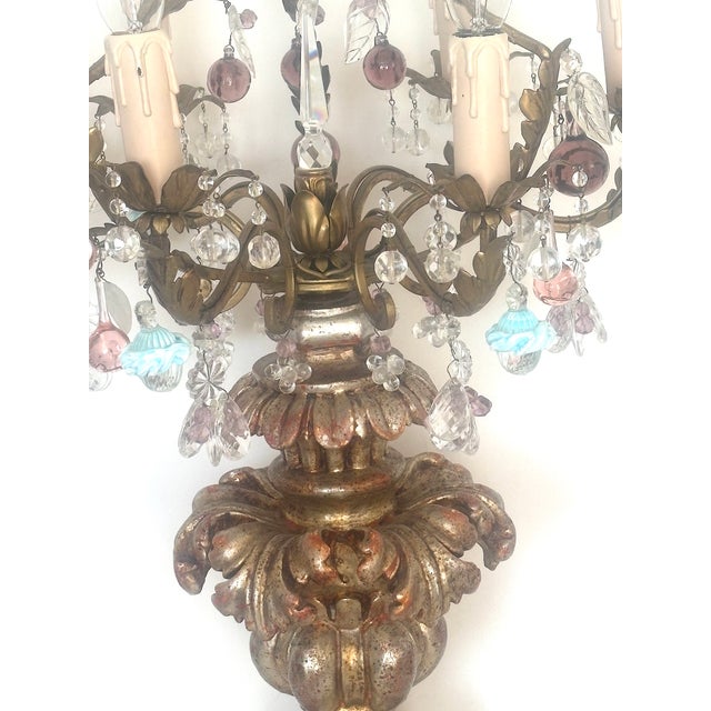 Vintage Murano Glass Floor Lamp in Wood and Metal, 1940s For Sale - Image 10 of 18