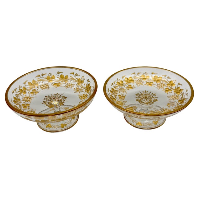 Pair of Belle Époque Gilt Glass Compotes / Dessert Dishes, circa 1890–1910 For Sale - Image 18 of 18