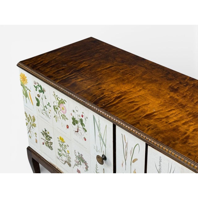 Swedish Modern, Nordens Flora Credenza, Wallpaper, Birch, Sweden, 1940s For Sale In New York - Image 6 of 16
