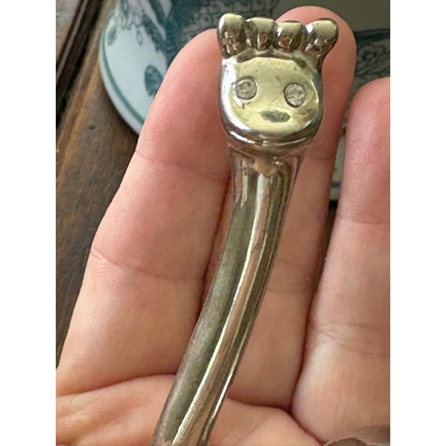 Late 20th Century Late 20th Century Miniature Whimsical Italian Silver Tone Snail Figurine With Crystal Made in Italy For Sale - Image 5 of 6