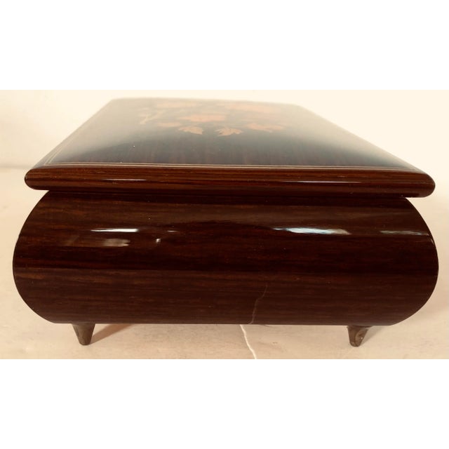 Oxblood Red Italian Reuge Music Box With Key For Sale - Image 8 of 9
