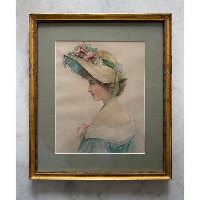 American Pair of Vintage Framed Advertising Prints Titled "American Girl" For Sale - Image 3 of 9