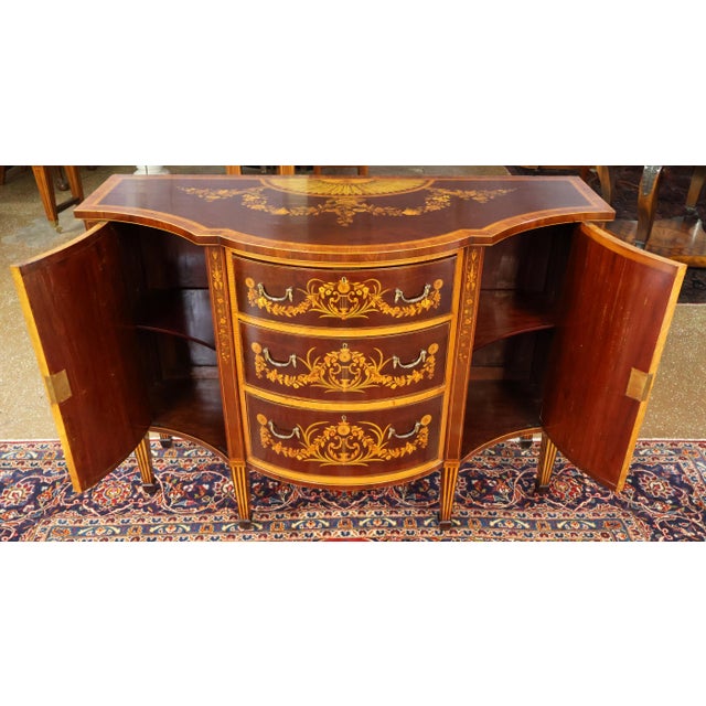 Edwards & Roberts 19th Century Adam Style Inlaid Mahogany Commode Server Dimensions : 51" Wide X 21.75" Deep X 36.75" Tall...