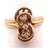 14 Karat Yellow Gold Fashion Ring With Three Round Diamonds For Sale - Image 4 of 7