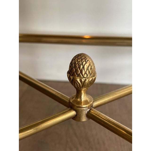 Brass 1940s Neoclassical style brass nesting tables. French work by Maison Jansen. For Sale - Image 8 of 12