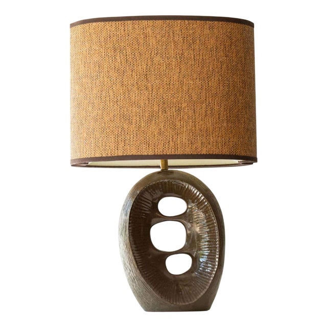 Bronze Abstract Table Lamp by R. Houben, 1960 For Sale