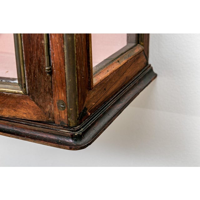 Small Antique Mahogany Wall-Hanging Vitrine Display Cabinet For Sale - Image 10 of 11