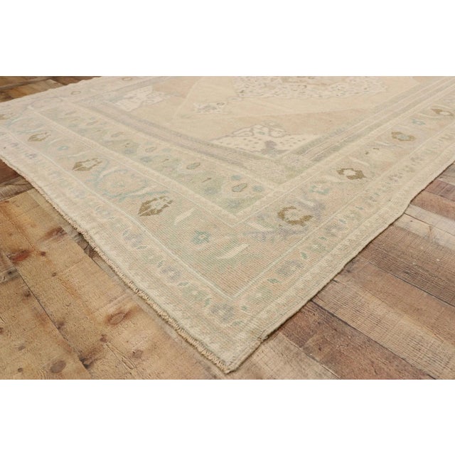 Mid 20th Century Muted Vintage Turkish Oushak Rug - 05'11 X 09'04 For Sale In Dallas - Image 6 of 9