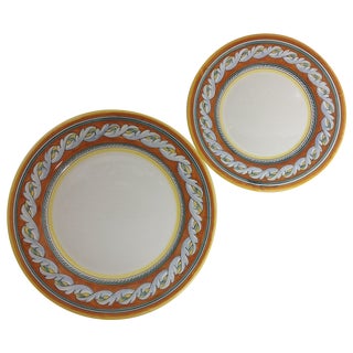 1990 Italian Deruta Pottery Charger Plates - Pair For Sale