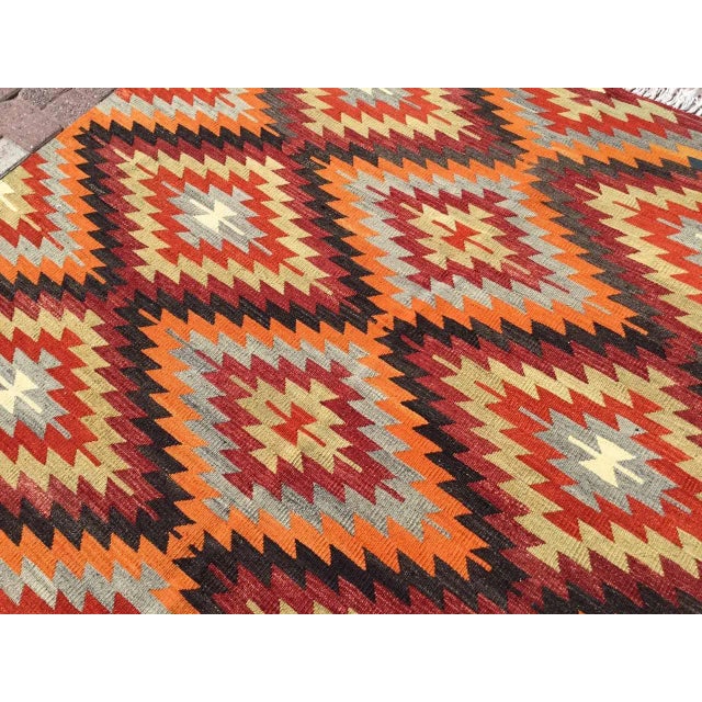 Late 19th Century Handmade Kilim Rug- 72.5" X 105" For Sale In Raleigh - Image 6 of 10