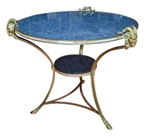 Maison Jansen-Style Guéridon Marble and Gilt Bronze Table