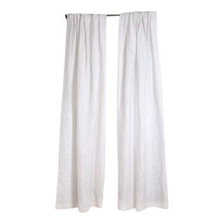 Starburst 44" X 84" White Applique Curtain For Sale