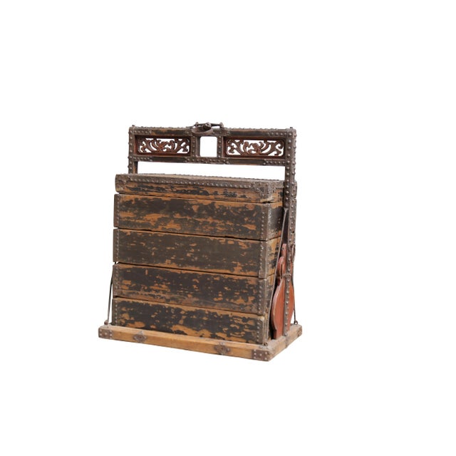 1930s Asian Vintage Restaurant Wood Food Box For Sale - Image 4 of 9