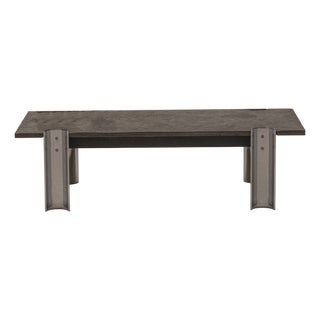 Brutalist Coffee Table with Fossil Stone Top, 1970s For Sale