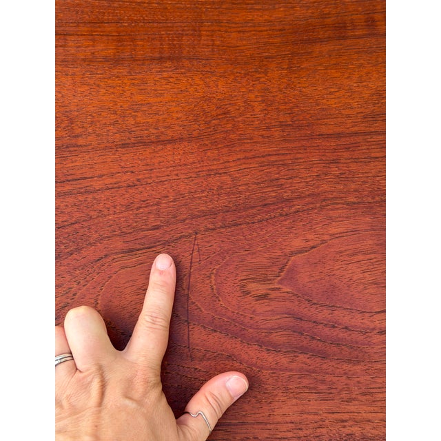 1960s Extra Large Danish Teak Coffee Table With Cane Shelf For Sale - Image 11 of 14