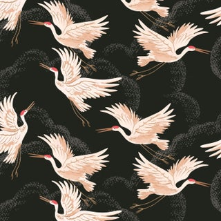 Swatch for Fringe Ottoman in Crane Flock Ink Oga For Sale