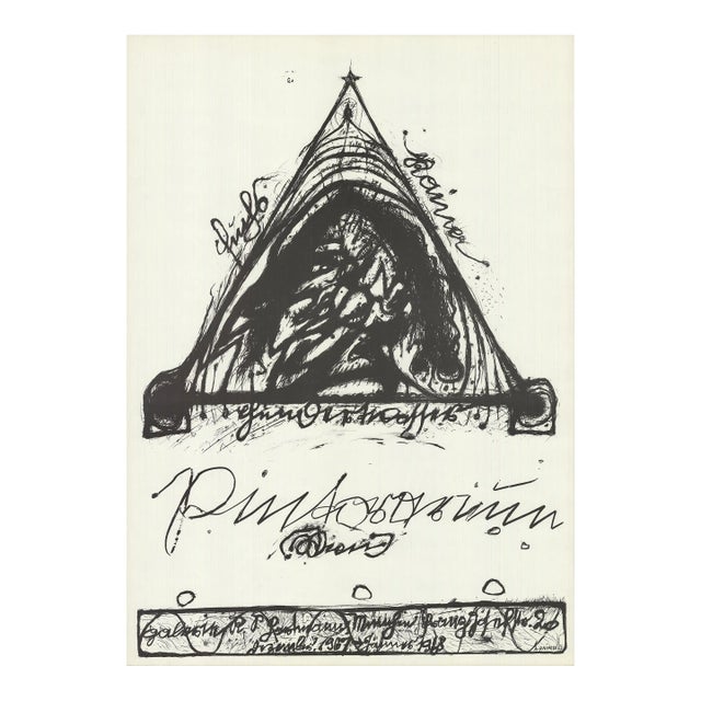 1967 Arnulf Rainer 'Pintorarium' Contemporary Black & White Lithograph For Sale