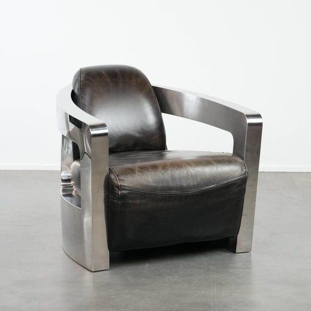 Aviator Armchair with Aluminum Frame For Sale - Image 15 of 15