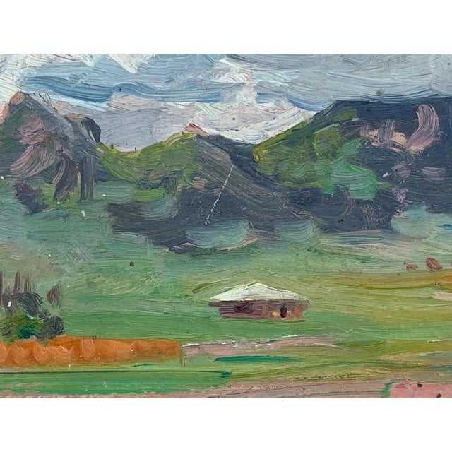 Mountain Landscape Antique Oil Painting Original Soviet Art Ukrainian Artist Naake v.v. 16-21 1930s For Sale - Image 4 of 6