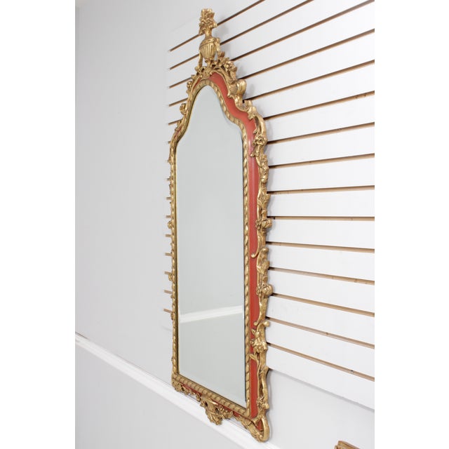 Age: Approx: 50 Years Old Details: Painted Reddish Trim Beveled Glass Venetian Syle High Quality Construction 9D Gold Gilt...