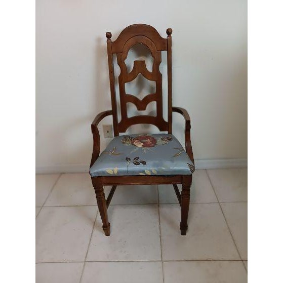 Vintage Mahogany Chippendale Style Dining Room Chair 3 Side and 1 Arm Set of 4 For Sale - Image 4 of 6