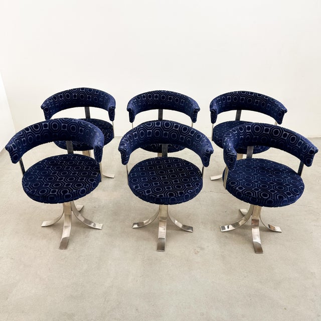 Mid-Century Modern Vintage 1970s Osvaldo Borsani Set of 6 Dining Chairs For Sale - Image 3 of 11