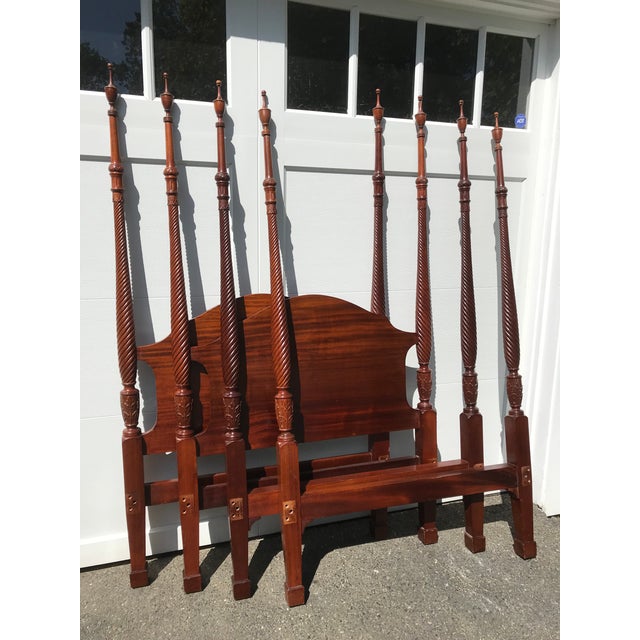 1940s Traditional Mahogany Twin Headboard And Footboard Sets A