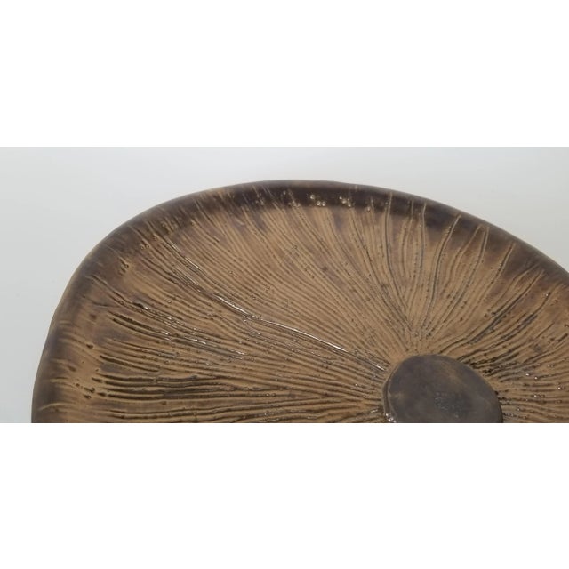 80s Vintage Handcrafted Free-Form Decorative Art Pottery Dish For Sale - Image 4 of 10