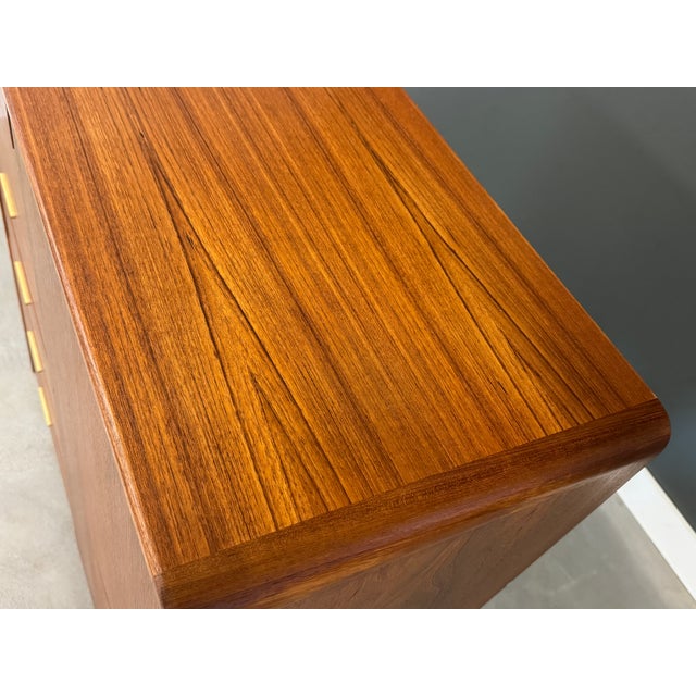 Brass Danish Modern Teak Armoire Dresser For Sale - Image 8 of 11