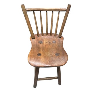 Early 20thc Wooden Bar Stool For Sale