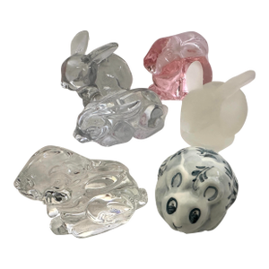 Mixed Lot of Crystal/Glass Bunny Figurines-Set of 6
