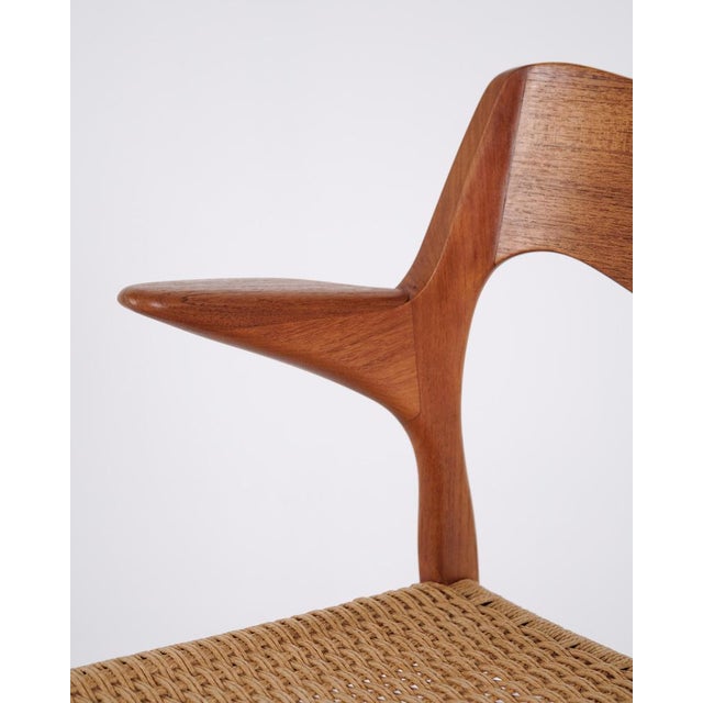 Brown Model 55 Dining Chair in Teak & Woven Seat by N.O Møller For J.L. Møllers, 1960s For Sale - Image 8 of 15