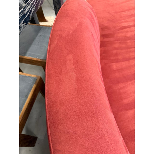 Vladimir Kagan Zoe Sofa for American Leather in Cinnabar Ultrasuede For Sale - Image 15 of 16