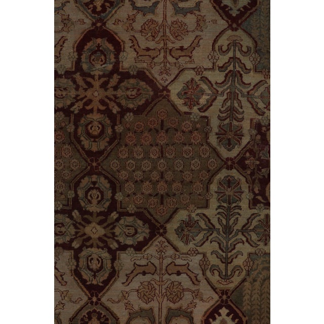 2010s Hand-Knotted Antique Amritsar Rug Gold Red All Over Floral Pattern For Sale - Image 5 of 9