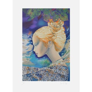 1985 Pierre Le Colas Pensive Lithograph For Sale