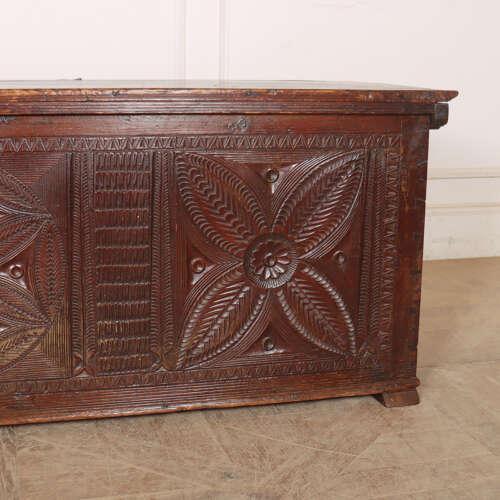 Italian Carved Chest in Pine For Sale - Image 6 of 9
