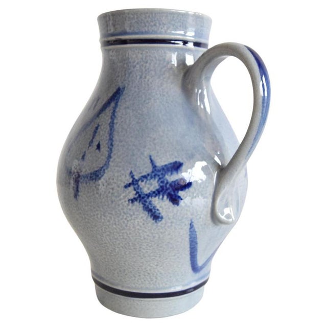 Vintage Earthenware Jug with Blue Salt Glaze/Marzi & Remi, 1960s For Sale - Image 11 of 11