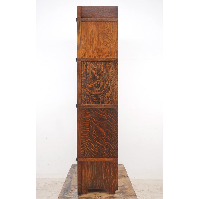 Brown Mid 20th Century Globe Wernicke Art Mission Quarter Sawn Oak Barrister Bookcase For Sale - Image 8 of 12