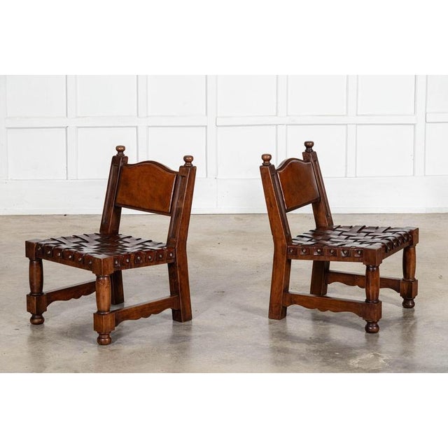 Brutalist Mid-Century Spanish Brutalist Walnut Chairs, 1960, Set of 2 For Sale - Image 3 of 15
