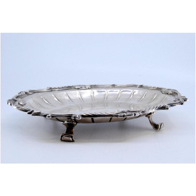 Silver Tray with Raised Bottom, Engravings and Surrounding Frieze with Scrolls For Sale - Image 10 of 11