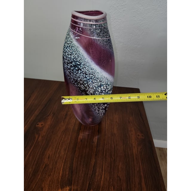 Tom Philabaum Studio Glass Vase 1985 Early Carbon Series Hand-Blown Large 15 1/2 Inches Tall! For Sale - Image 14 of 14