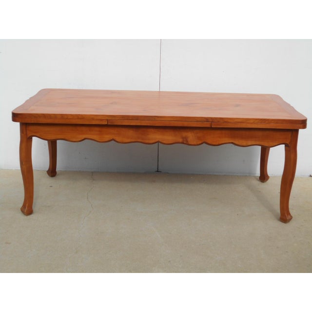 Brown Large Louis XV Style Cherrywood Table with Extensions, 1990s For Sale - Image 8 of 18