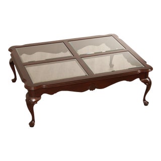 Ethan Allen Georgian Court Glass Top Coffee Table For Sale