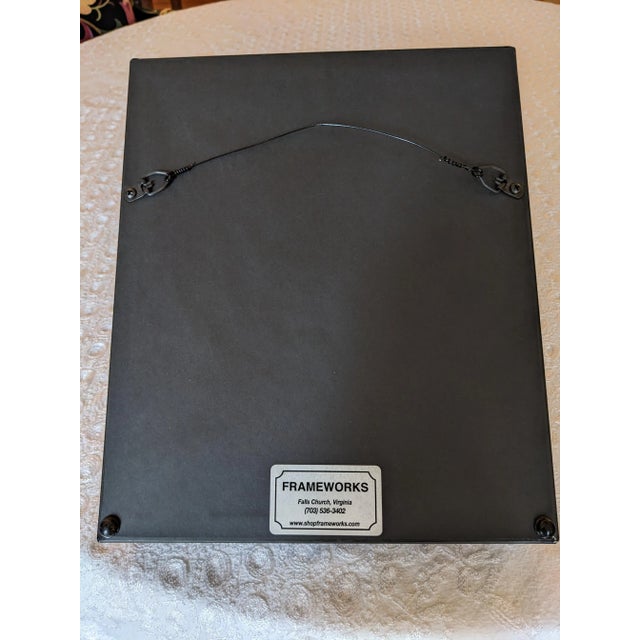 Vintage Early 20th Century Metal Powder Horn From Yemen in Shadow Box Frame For Sale - Image 11 of 13